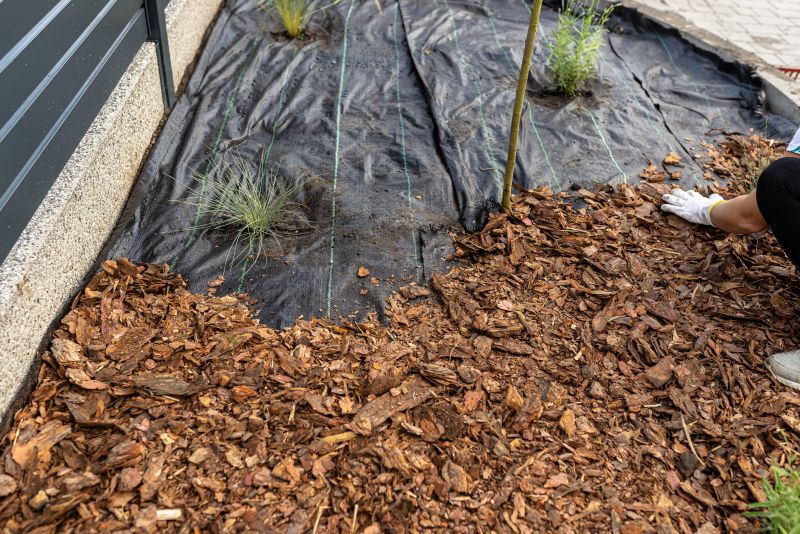 Pine Bark Mulch Installation
